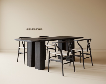 现代餐桌椅 餐椅 餐桌 书椅 茶椅 书桌椅su模型