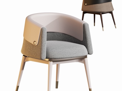 现代轻奢意式餐椅su模型