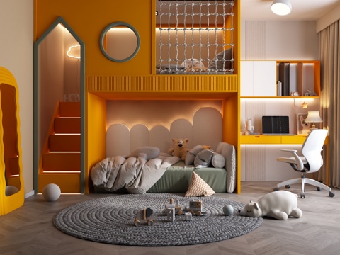  儿童房3d模型 
