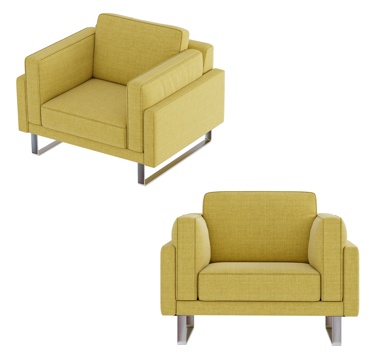 现代单人沙发 休闲沙发 洽谈沙发 办公沙发 接待沙发 休闲椅su模型