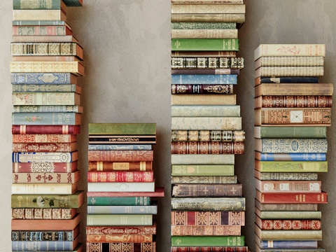  书籍书堆图书3d模型 