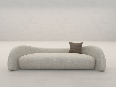 双人布艺沙发su模型