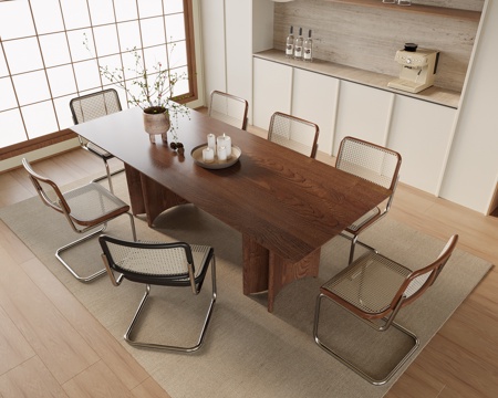 现代餐桌椅 餐椅 单椅 书椅 餐厅 餐边柜su模型