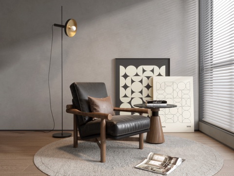 现代意式休闲椅su模型