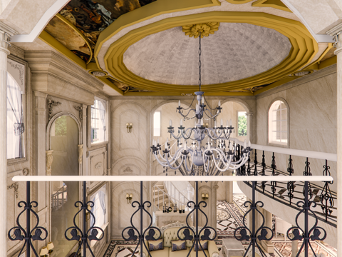 法式别墅 浮雕su模型