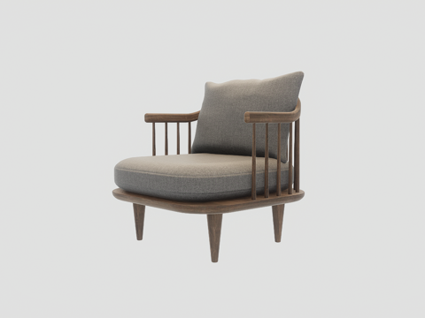 木质单人休闲椅su模型