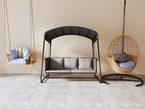  吊椅 秋千 摇摇椅3d模型 