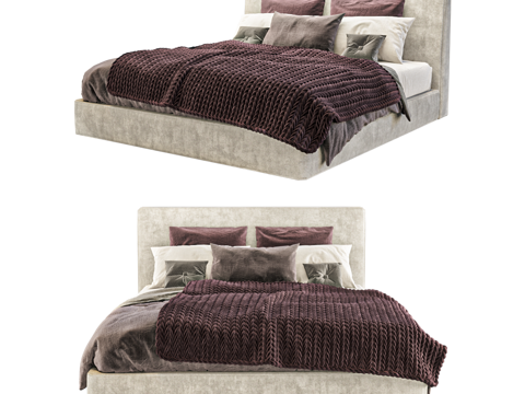  双人床 现代双人床3d模型 