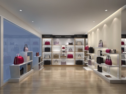  商店 包包店3d模型 