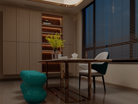 现代茶室su模型