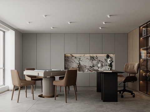  现代麻将室3d模型 