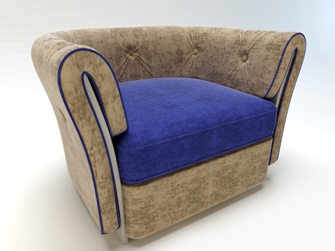 北欧休闲沙发  单人沙发  布艺沙发 室内单人沙发su模型