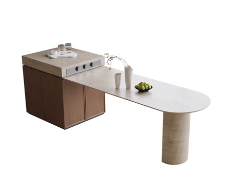 现代岛台餐桌su模型