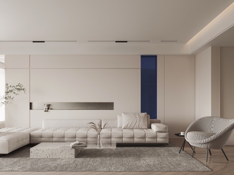 现代客厅沙发茶几su模型