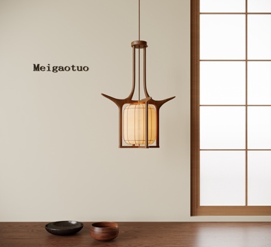 新中式吊灯 床头吊灯 吧台吊灯su模型