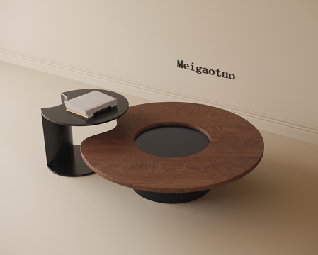 现代茶几 圆形茶几su模型