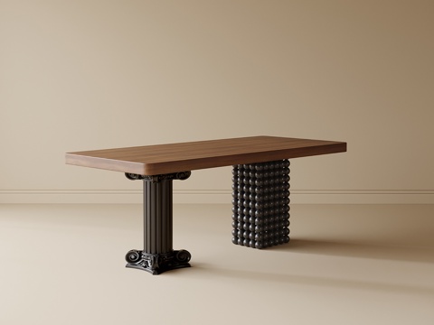 法式书桌 餐桌su模型