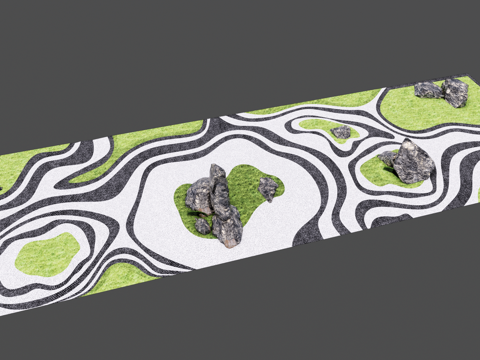 微地形 枯山水su模型