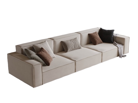 现代三人沙发 客厅沙发su模型