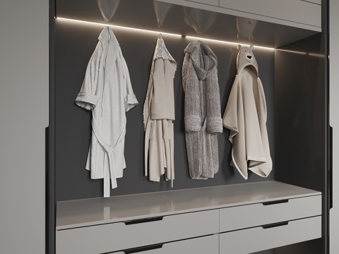  现代浴袍su模型 