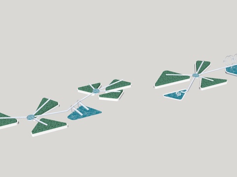 景观水系科普 现代水车 互动水景su模型