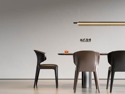 现代意式单椅 餐椅su模型