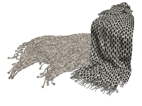 现代沙发搭巾毯子su模型