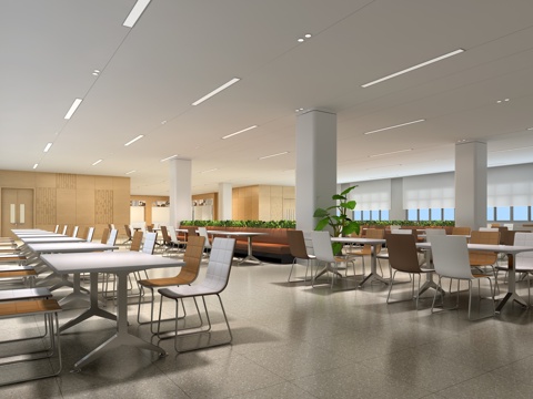  餐厅 食堂 现代餐厅3d模型 