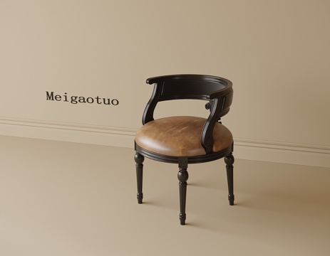 美式单椅 餐椅 书椅su模型