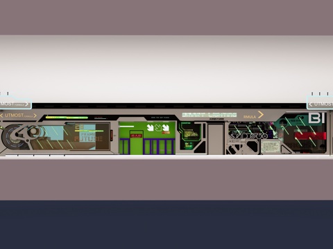 现代科技感店面门头su模型