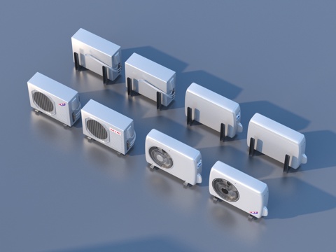  空调 外机 外挂3d模型 