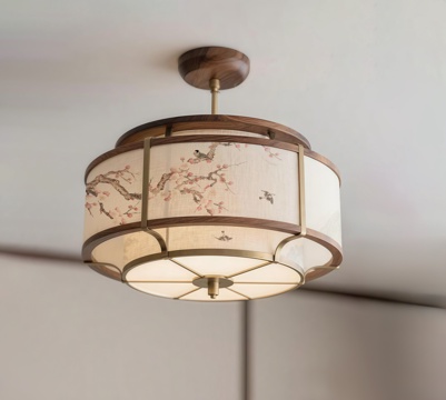 新中式吊灯 装饰灯su模型