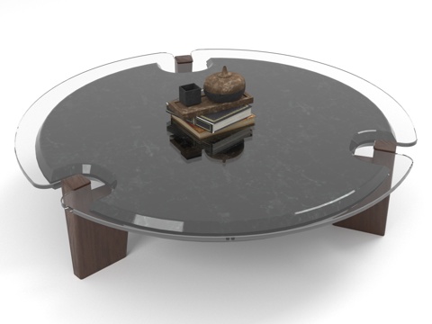  茶几 圆形茶几 玻璃茶几 实木茶几 现代茶几3d模型 
