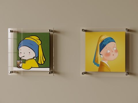 现代儿童挂画su模型