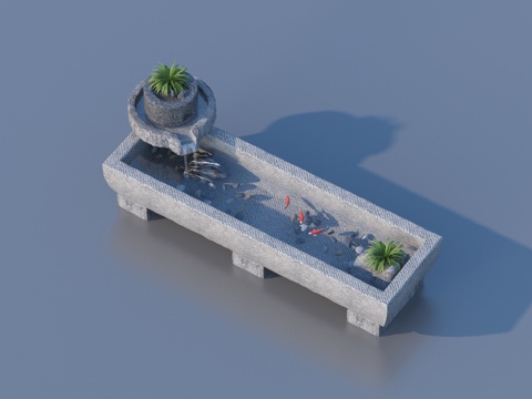  水景 水钵 庭院小品3d模型 
