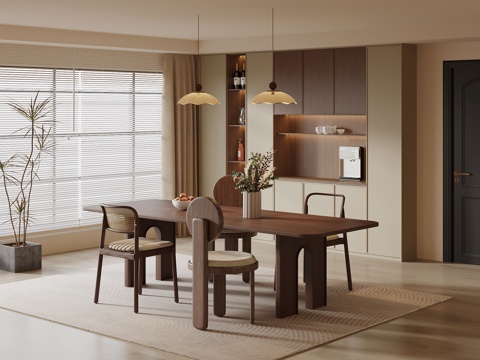  法式中古风餐厅3d模型 