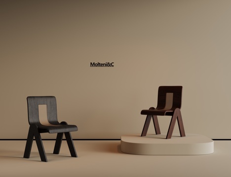 现代餐椅 中古椅子 餐桌椅 书桌椅 布艺椅子 写字椅su模型