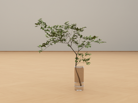 花瓶绿植su模型