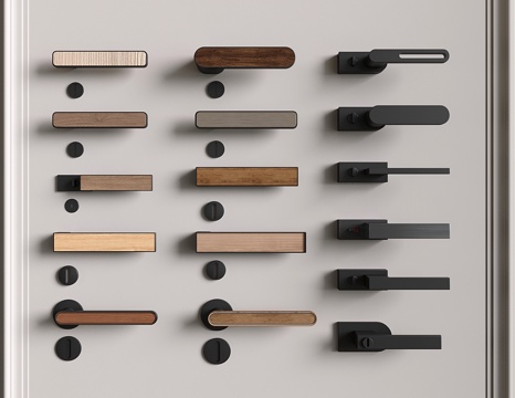 现代门锁 门把手su模型