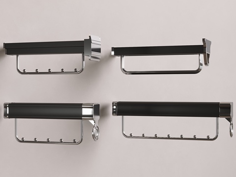 现代晾衣架 金属伸缩晾衣架su模型