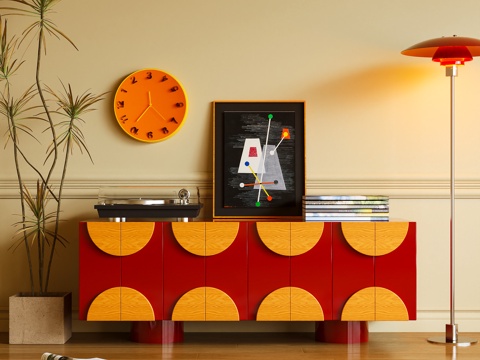 电视柜 边柜 多巴胺 落地灯 摆件3d模型