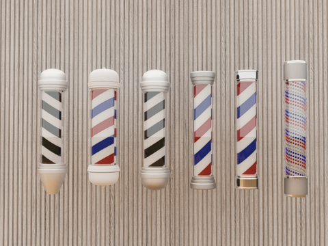 理发店户外灯su模型