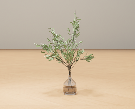 花瓶绿植su模型