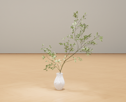 花瓶绿植su模型