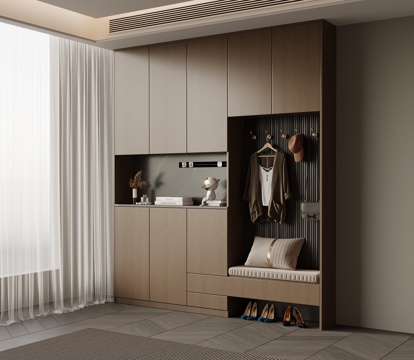 现代意式鞋柜 入户鞋柜su模型