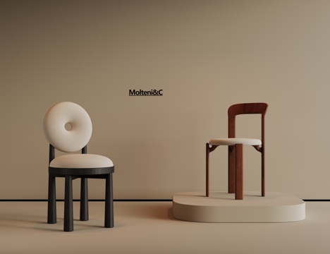 现代餐椅 中古椅子 餐桌椅 书桌椅 布艺椅子 写字椅su模型