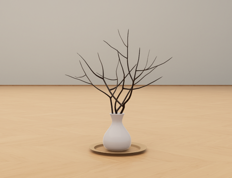 花瓶枯枝su模型