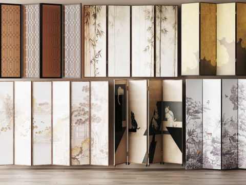 宋式隔断 屏风su模型