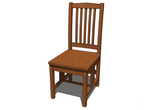 椅子 座椅 实木椅子 单椅 家居椅子su模型