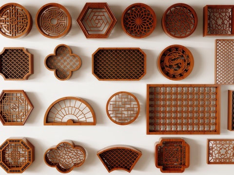 宋式窗花su模型